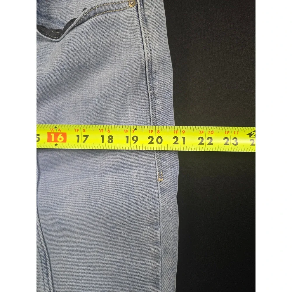 LuLaRoe Womens Size 36 Light Wash Front Seam Straight Leg Elastic Waist Jeans